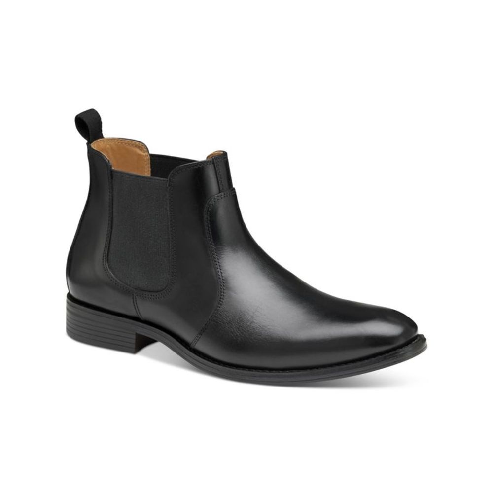 Johnston & Murphy Black Leather Chelsea Boots